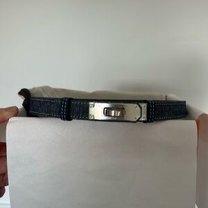 Brand new hermes Kelly belt denim
